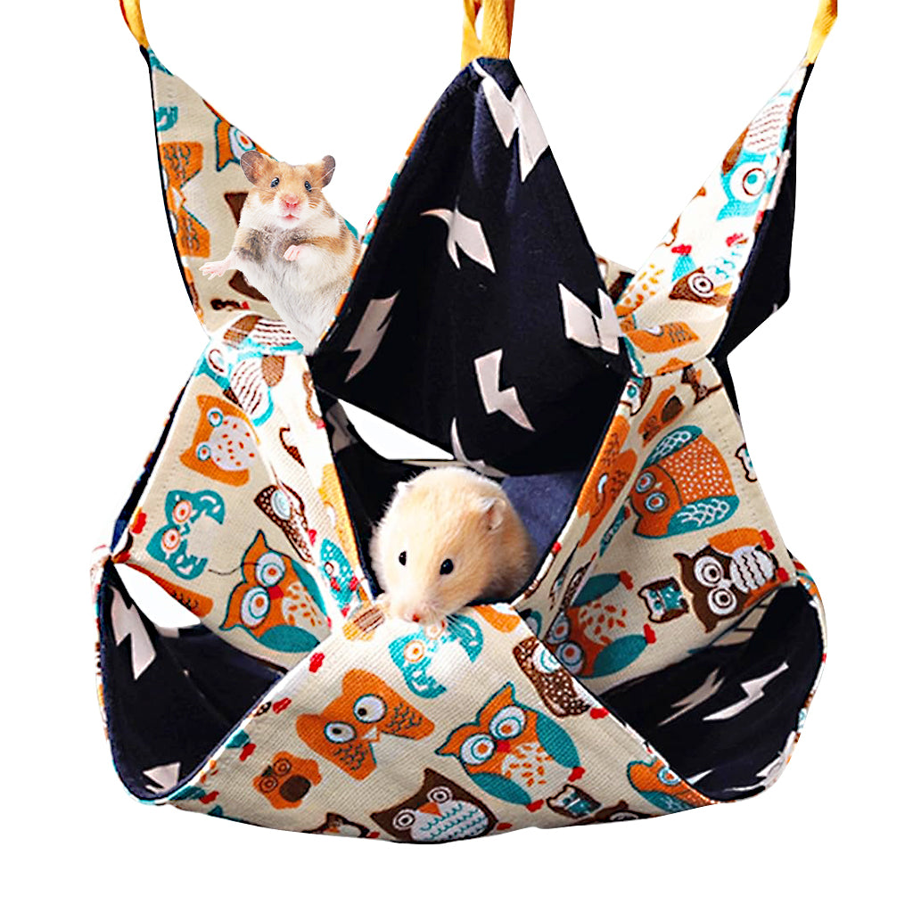 Qpets Hamsters Hammock for Cage Saggy Hammock Cartoon Print Cotton 3-Layer Hamsters for Hiding, Resting Sleeping Hammock for Guinea Pig, Dwarf Hamster Qpets Hamsters Hammock for Cage Saggy Hammock Cartoon Print Cotton 3-Layer Hamsters for Hiding, Resting Sleeping Hammock for Guinea Pig, Dwarf Hamster